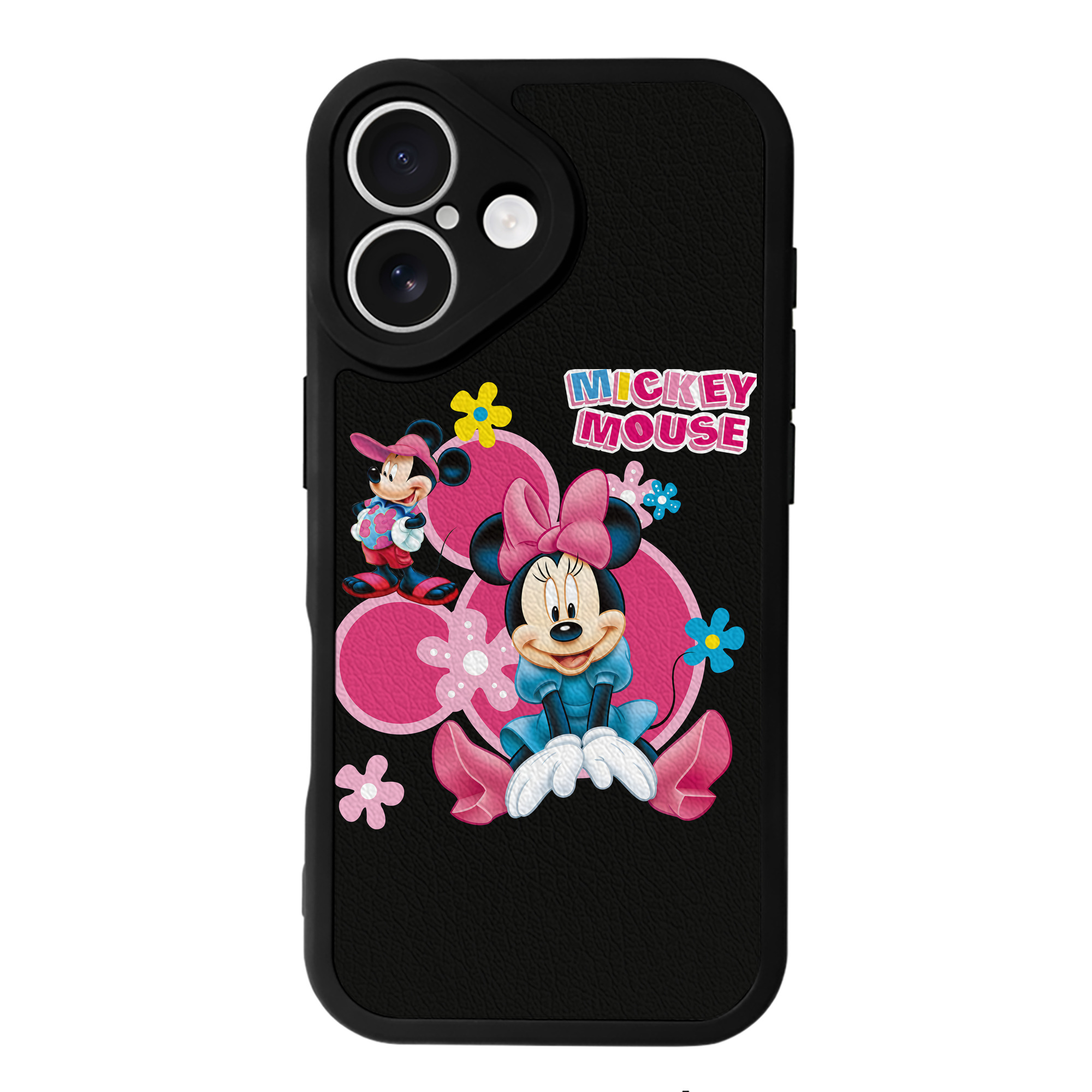 （画像用） ミッキーマウス Mickey Mouse 【iPhone 16シリーズ対応】シリコンスマホケース（レザー調） 材質：シリコン